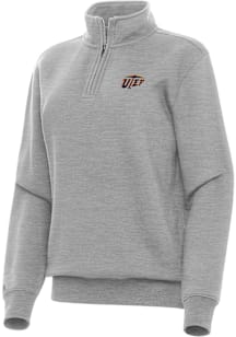 Antigua UTEP Miners Womens Grey Victory Qtr Zip