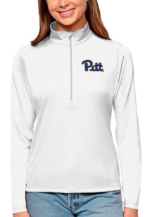 Antigua Panthers Womens White Tribute 1/4 Zip Pullover