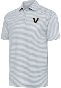 Antigua Vanderbilt Commodores Mens Grey Skills Short Sleeve Polo