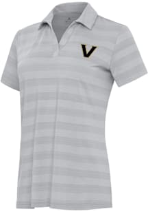 Antigua Vanderbilt Commodores Womens Grey Tunnel Short Sleeve Polo Shirt