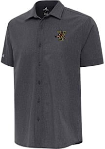 Antigua Vermont Catamounts Mens Black Activate Short Sleeve Dress Shirt