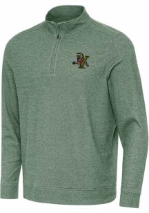 Antigua Vermont Catamounts Mens Green Subtle Long Sleeve Qtr Zip Pullover