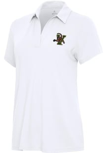 Antigua Vermont Catamounts Womens White Era Short Sleeve Polo Shirt