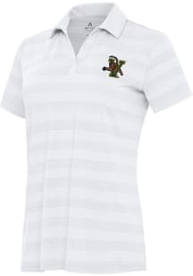 Antigua Vermont Catamounts Womens White Tunnel Short Sleeve Polo Shirt