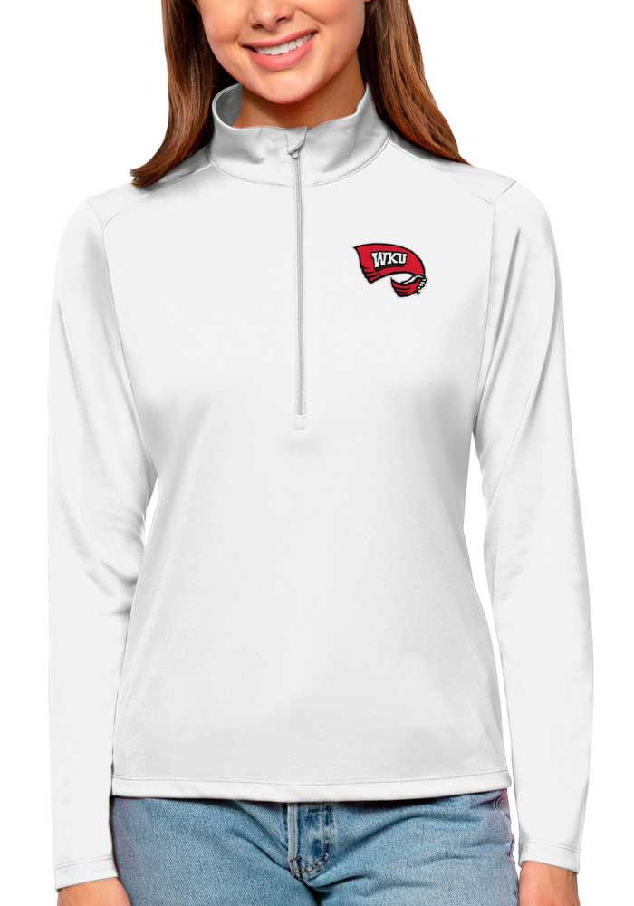 Antigua Western Kentucky Hilltoppers Womens White Tribute Long Sleeve Pullover