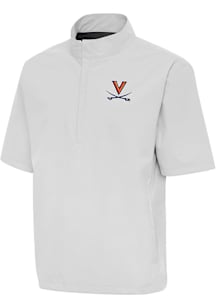 Antigua Virginia Cavaliers Mens Grey Brisk Short Sleeve Jacket