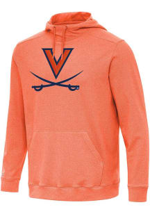 Antigua Virginia Cavaliers Mens Orange Full Front Cloud Long Sleeve Hoodie