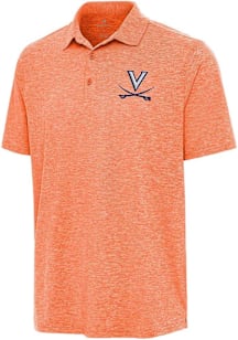 Antigua Virginia Cavaliers Mens Orange Par 3 Short Sleeve Polo