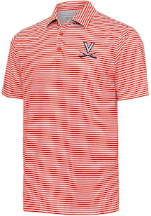 Antigua Virginia Cavaliers Mens Orange Skills Short Sleeve Polo