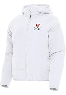 Antigua Virginia Cavaliers Womens White Universe Filled Jacket