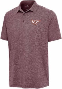 Antigua Virginia Tech Hokies Mens Maroon Par 3 Short Sleeve Polo