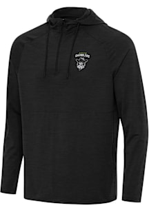 Antigua Austin Gamblers Mens Black Spikes Long Sleeve Qtr Zip Pullover