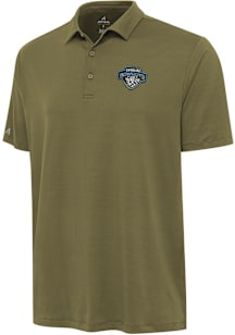 Antigua Carolina Cowboys Mens Olive Reprocess Recycled Short Sleeve Polo