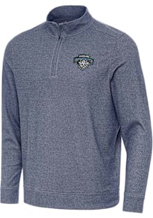 Antigua Carolina Cowboys Mens Navy Blue Subtle Long Sleeve Qtr Zip Pullover