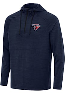 Antigua Florida Freedom Mens Navy Blue Spikes Long Sleeve Qtr Zip Pullover