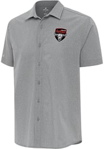 Antigua Kansas City Outlaws Mens Grey Alternate Activate Short Sleeve Dress Shirt