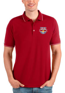 Antigua New York Red Bulls Mens Red Solid Pique Short Sleeve Polo