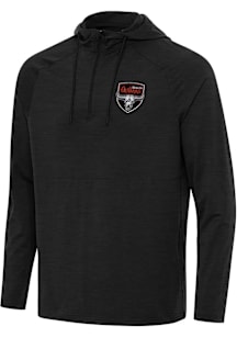 Antigua Kansas City Outlaws Mens Black Alternate Spikes Long Sleeve Qtr Zip Pullover