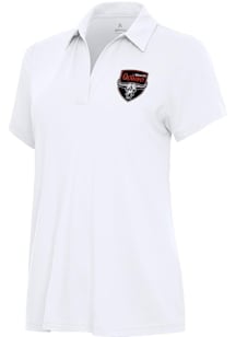 Antigua Kansas City Outlaws Womens White Alternate Era Short Sleeve Polo Shirt