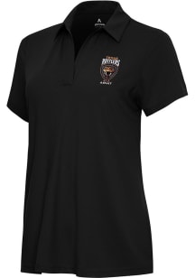 Antigua Texas Rattlers Womens Black Era Short Sleeve Polo Shirt