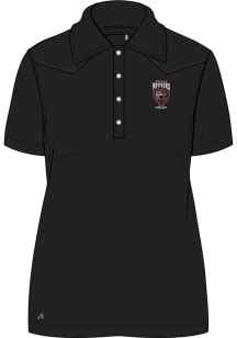 Antigua Texas Rattlers Womens Black Western Short Sleeve Polo Shirt