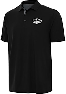 Antigua Nevada Wolf Pack Mens Black Era Short Sleeve Polo