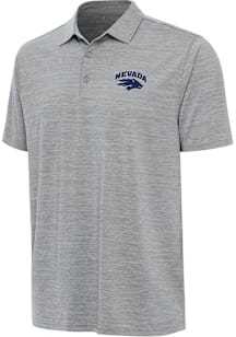 Antigua Nevada Wolf Pack Mens Grey Layout Short Sleeve Polo