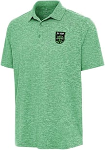 Antigua Austin FC Mens Green Par 3 Short Sleeve Polo