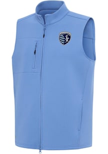Antigua Sporting Kansas City Mens Blue Demand Sleeveless Jacket