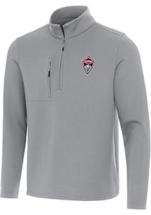 Antigua Colorado Rapids Mens Grey Insider Long Sleeve Qtr Zip Pullover