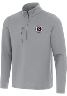 Antigua New England Revolution Mens Grey Insider Long Sleeve Qtr Zip Pullover