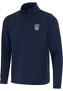 Antigua San Diego FC Mens Navy Blue Insider Long Sleeve Qtr Zip Pullover