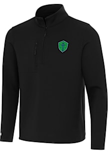 Antigua Seattle Sounders FC Mens Black Insider Long Sleeve Qtr Zip Pullover