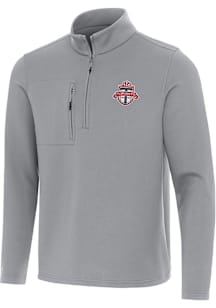 Antigua Toronto FC Mens Grey Insider Long Sleeve Qtr Zip Pullover