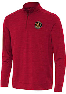 Antigua Atlanta United FC Mens Red Bright Long Sleeve Qtr Zip Pullover