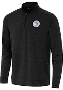 Antigua Chicago Fire Mens Black Bright Long Sleeve Qtr Zip Pullover