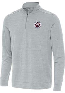 Antigua New England Revolution Mens Grey Bright Long Sleeve Qtr Zip Pullover