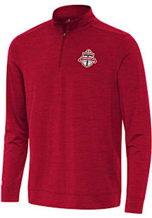 Antigua Toronto FC Mens Red Bright Long Sleeve Qtr Zip Pullover