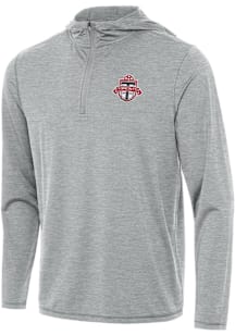 Antigua Toronto FC Mens Grey Tidy Long Sleeve Qtr Zip Pullover