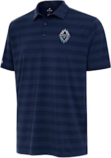 Antigua Vancouver Whitecaps FC Mens Navy Blue Tunnel Short Sleeve Polo