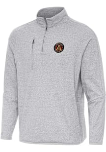 Antigua Atlanta United FC Mens Grey Certain Long Sleeve Qtr Zip Pullover