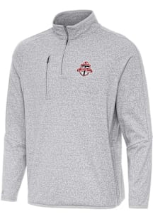 Antigua Toronto FC Mens Grey Certain Long Sleeve Qtr Zip Pullover