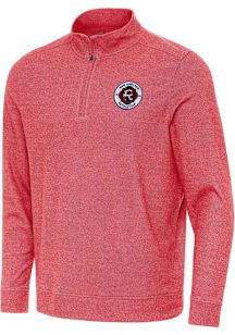 Antigua New England Revolution Mens Red Subtle Long Sleeve Qtr Zip Pullover