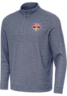Antigua New York Red Bulls Mens Navy Blue Subtle Long Sleeve Qtr Zip Pullover