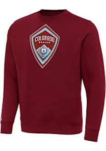 Antigua Colorado Rapids Mens Cardinal Full Front Victory Long Sleeve Crew Sweatshirt