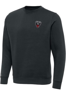 Antigua DC United Mens Charcoal Victory Long Sleeve Crew Sweatshirt