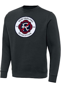 Antigua New England Revolution Mens Charcoal Full Front Victory Long Sleeve Crew Sweatshirt