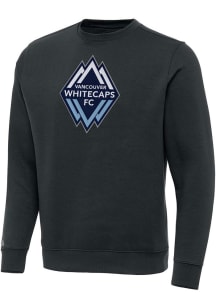 Antigua Vancouver Whitecaps FC Mens Charcoal Full Front Victory Long Sleeve Crew Sweatshirt