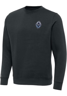 Antigua Vancouver Whitecaps FC Mens Charcoal Victory Long Sleeve Crew Sweatshirt