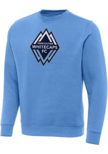 Antigua Vancouver Whitecaps FC Mens Blue Full Front Victory Long Sleeve Crew Sweatshirt